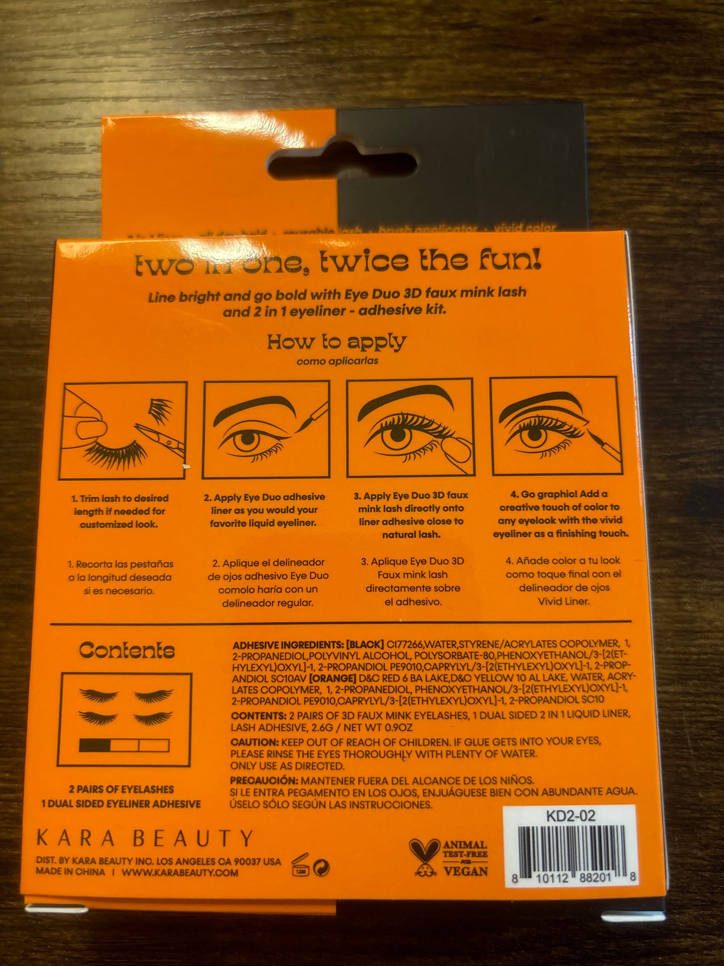 Kara Beauty Orange Eye Duo 2 in 1 Eyeliner and Lash Adhesive